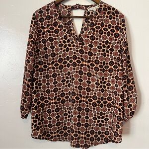 Daniel Rainn Black and Brown multi colored Patterned Blouse Size XL